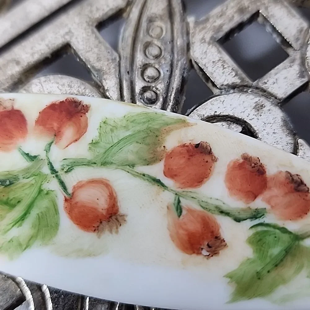 Handpainted Pomegranates Porcelain Preserve Spreader